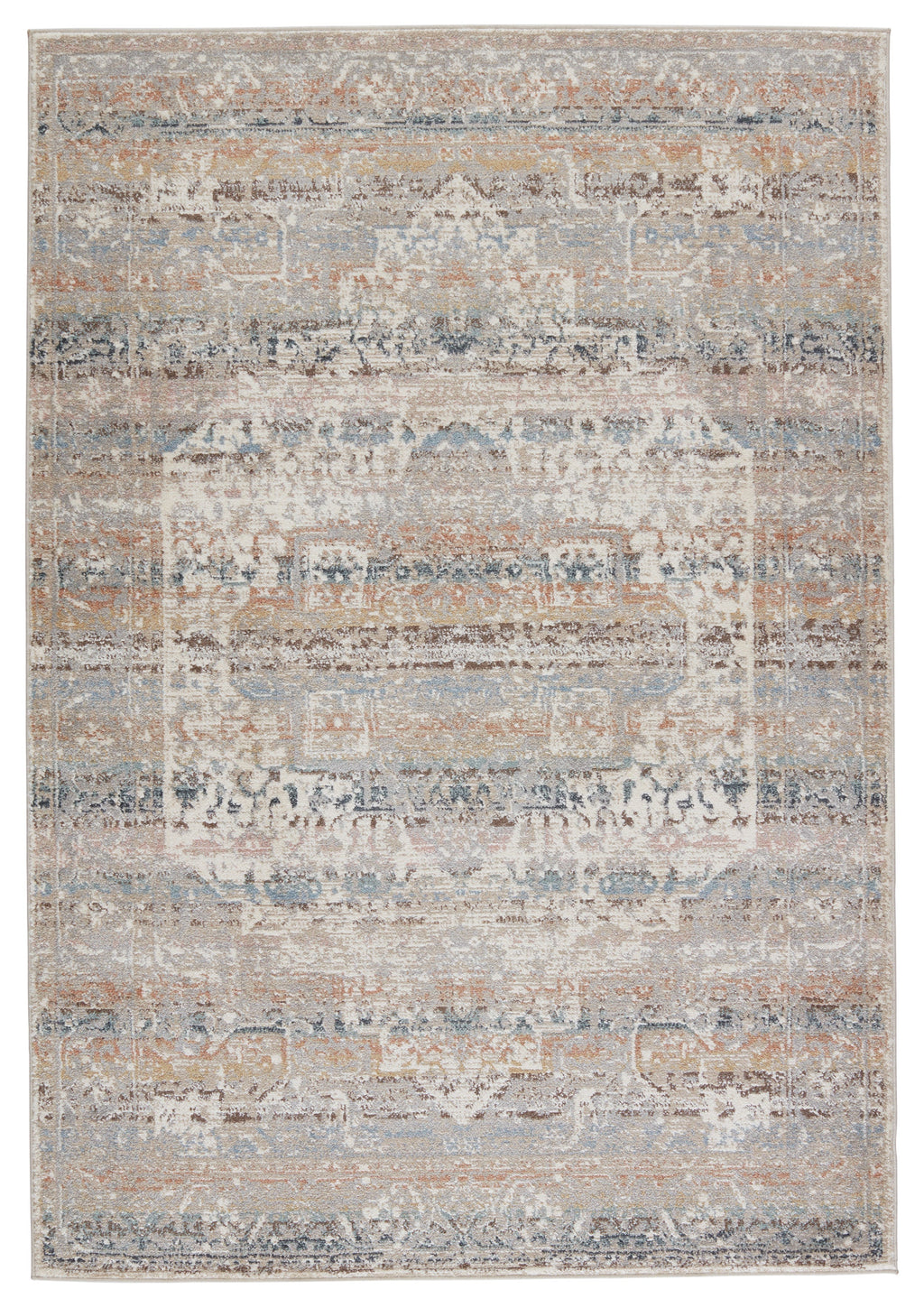 Abrielle Zoelle Gray & Light Blue Rug 1