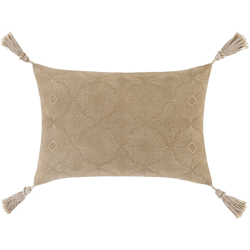 Accra ACA-002 Woven Lumbar Pillow in Khaki & Wheat by Surya