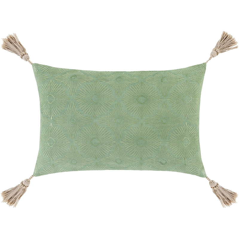 Accra ACA-004 Woven Lumbar Pillow in Mint & Moss by Surya