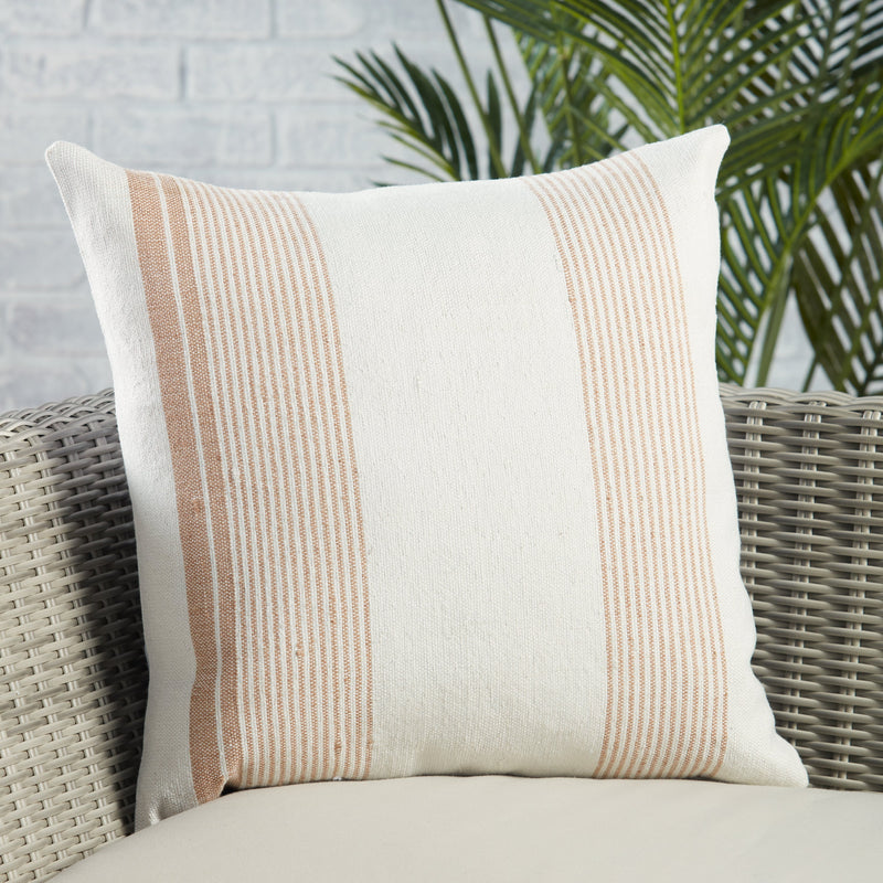 Acapulco Parque Indoor/Outdoor Tan & Ivory Pillow 4