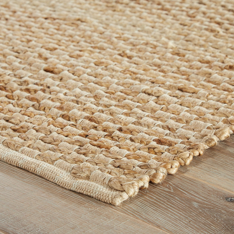 Braidley Natural Solid Beige Area Rug