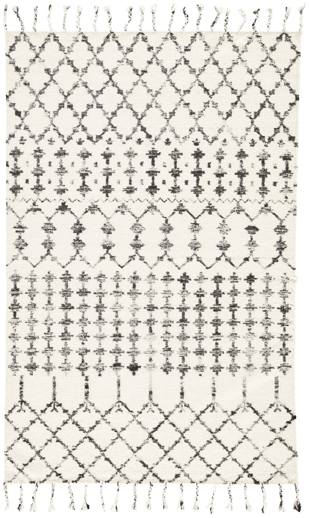 Riot Geometric Rug in Turtledove & Jet Black design by Jaipur Living