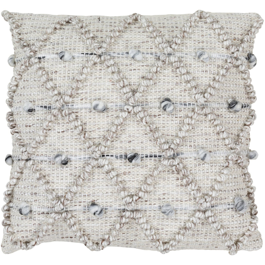 Anders ADR-001 Hand Woven Square Pillow in Cream by Surya