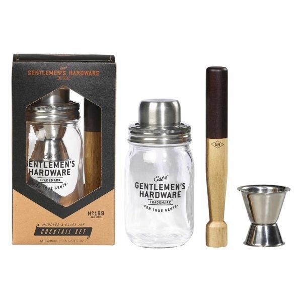 Muddler & Glass Jar Cocktail Set