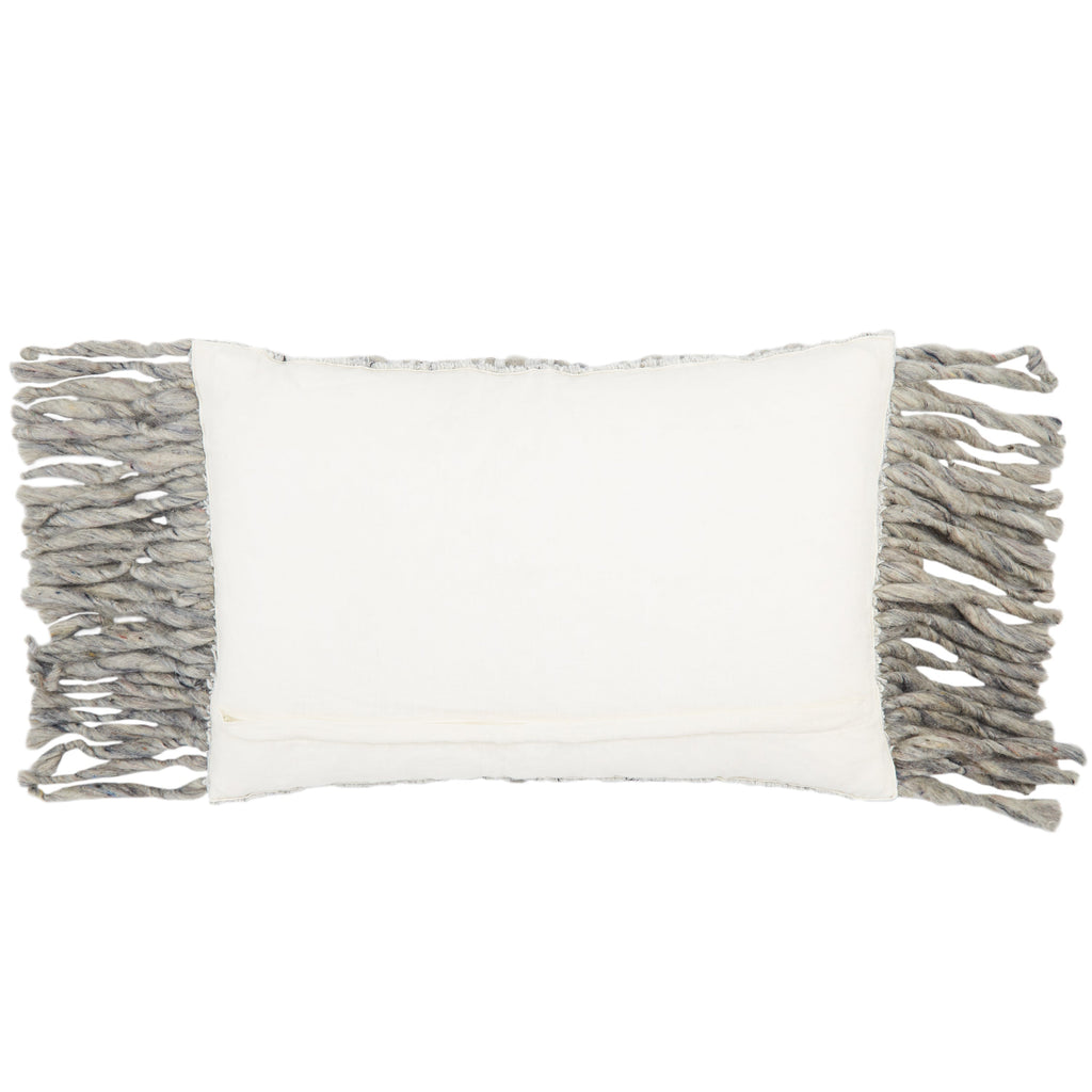 Cilo Textured Pillow in Light Gray & Ivory by Jaipur Living