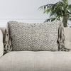 Cilo Textured Pillow in Light Gray & Ivory by Jaipur Living