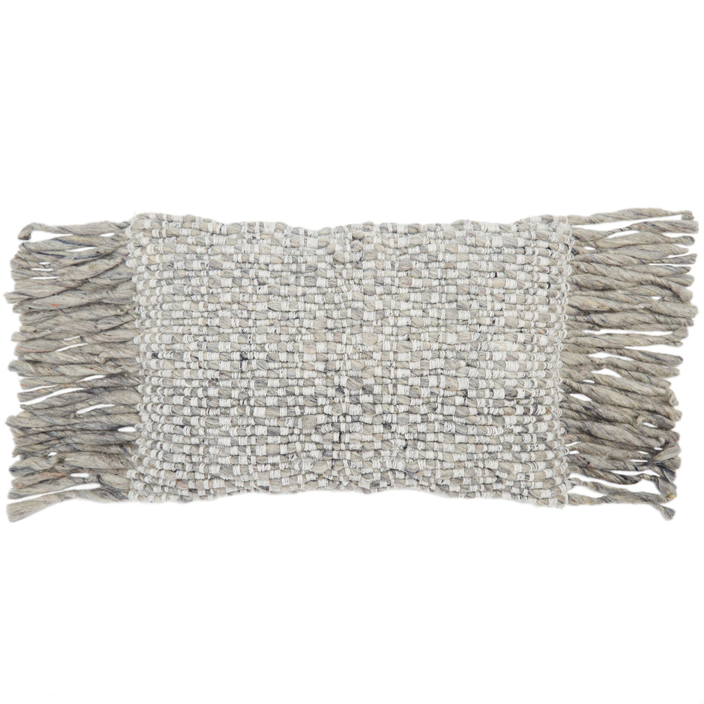 Cilo Textured Pillow in Light Gray & Ivory by Jaipur Living