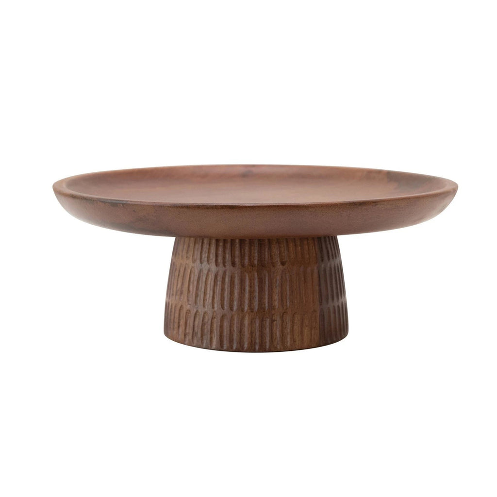 Hand-Carved Mango Wood Cake Stand