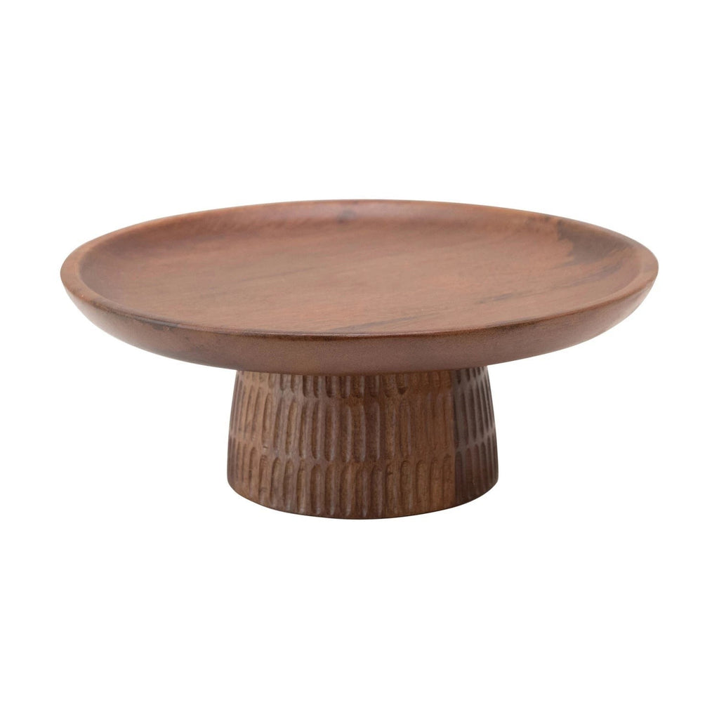 Hand-Carved Mango Wood Cake Stand