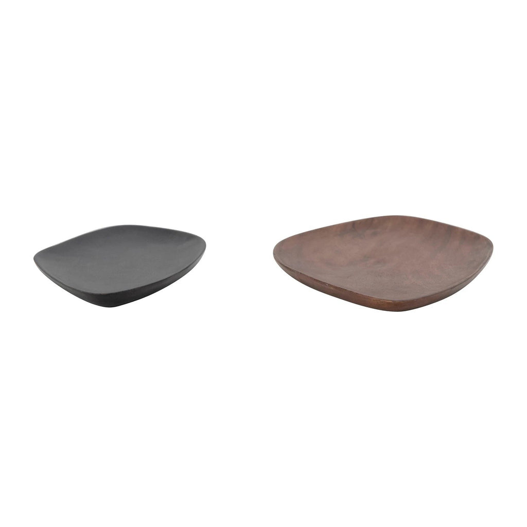 Mango Wood Organic Shaped Trays, Set of 2