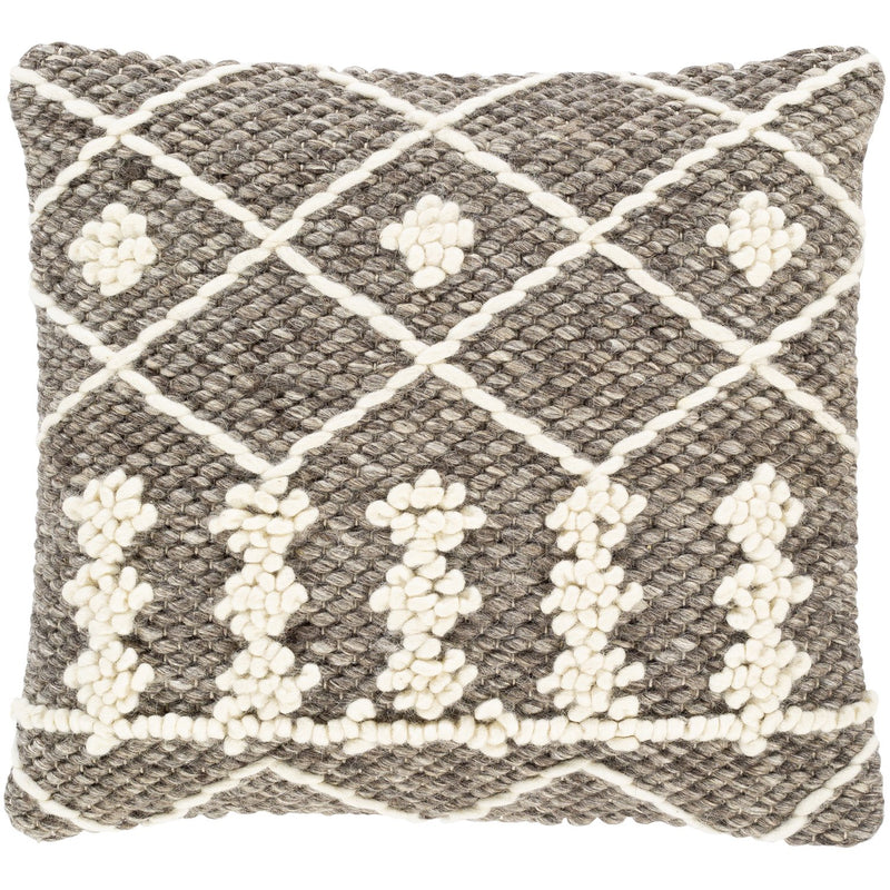 Anniken AKN-002 Hand Woven Pillow in Cream & Dark Brown by Surya