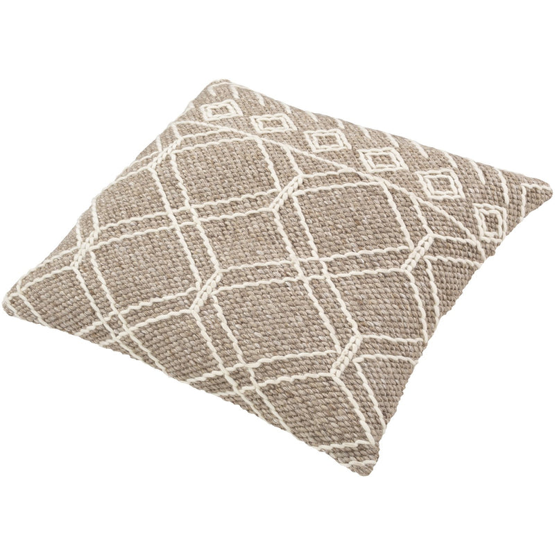 Anniken AKN-004 Hand Woven Pillow in Taupe & White by Surya