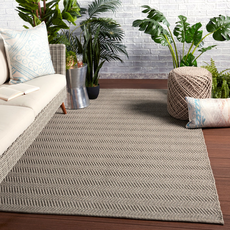 Saeler Indoor/Outdoor Striped Grey Rug