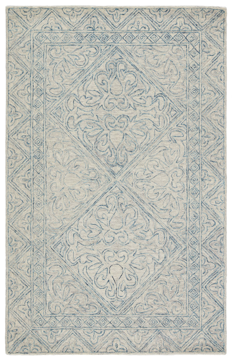 Carmen Handmade Trellis Blue/ Light Gray Rug