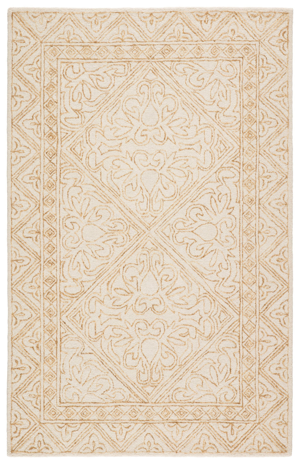 Carmen Handmade Trellis Yellow/ Cream Rug