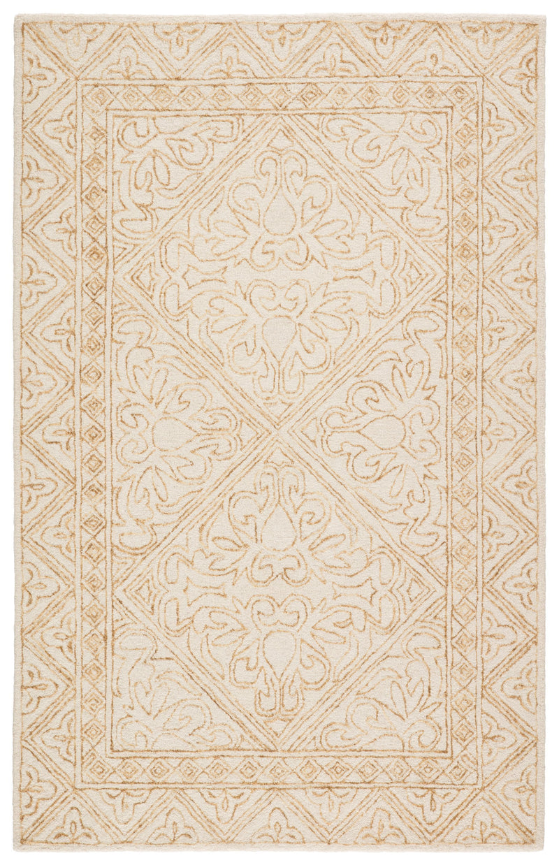 Carmen Handmade Trellis Yellow/ Cream Rug