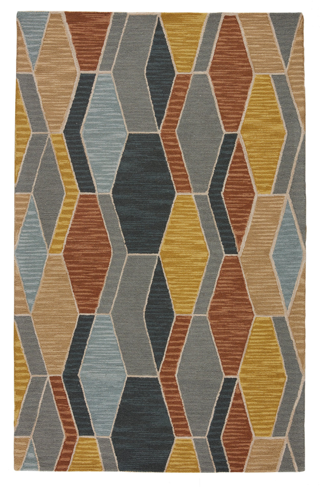 Sade Handmade Geometric Gray & Gold Area Rug