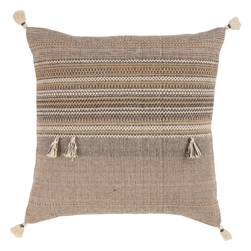 Cainen Stripes Pillow in Brown & Cream