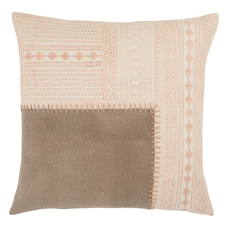 Ayami Tribal Pillow in Light Pink & Gray