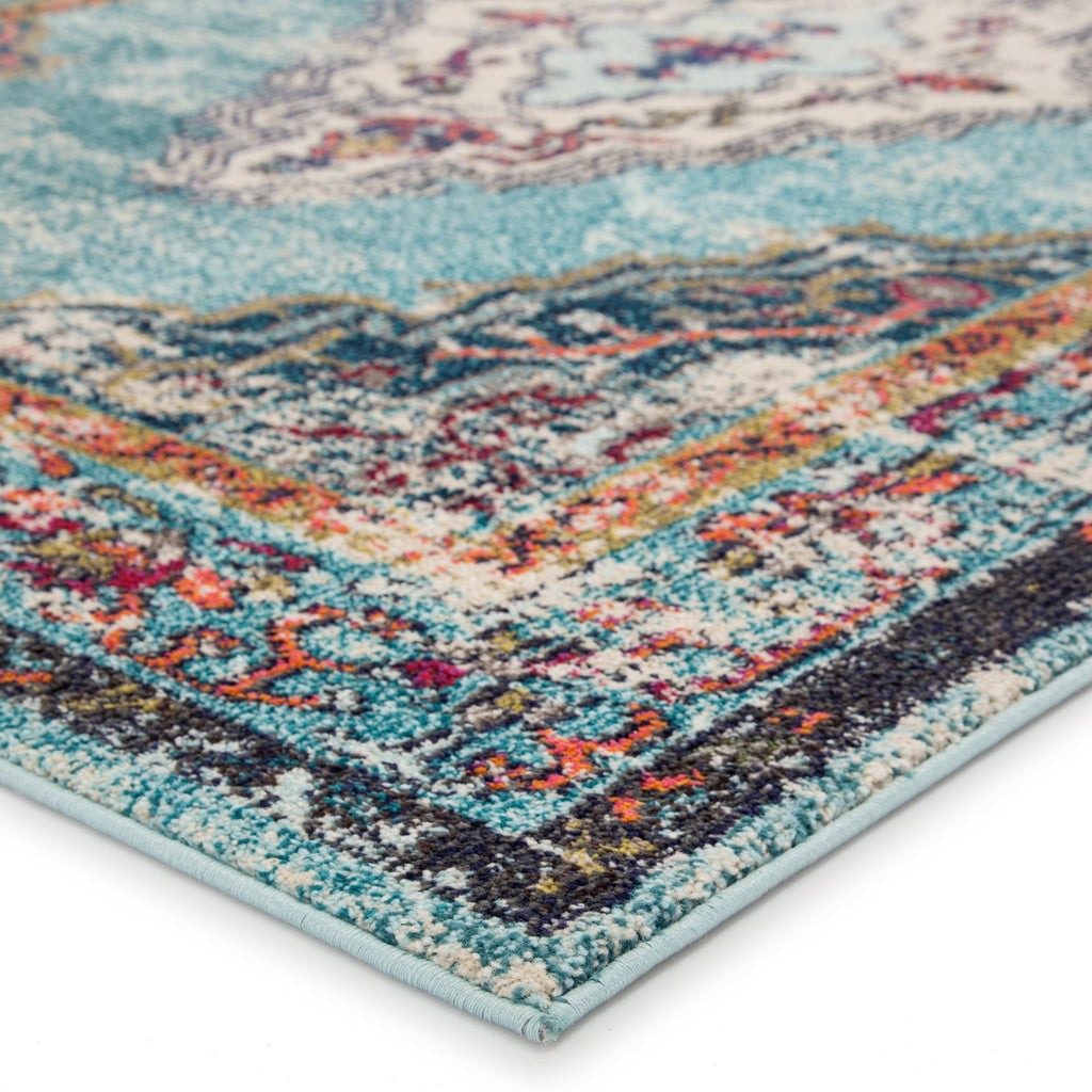 Caba Medallion Blue & Pink Area Rug