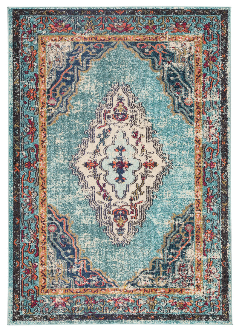 Caba Medallion Blue & Pink Area Rug