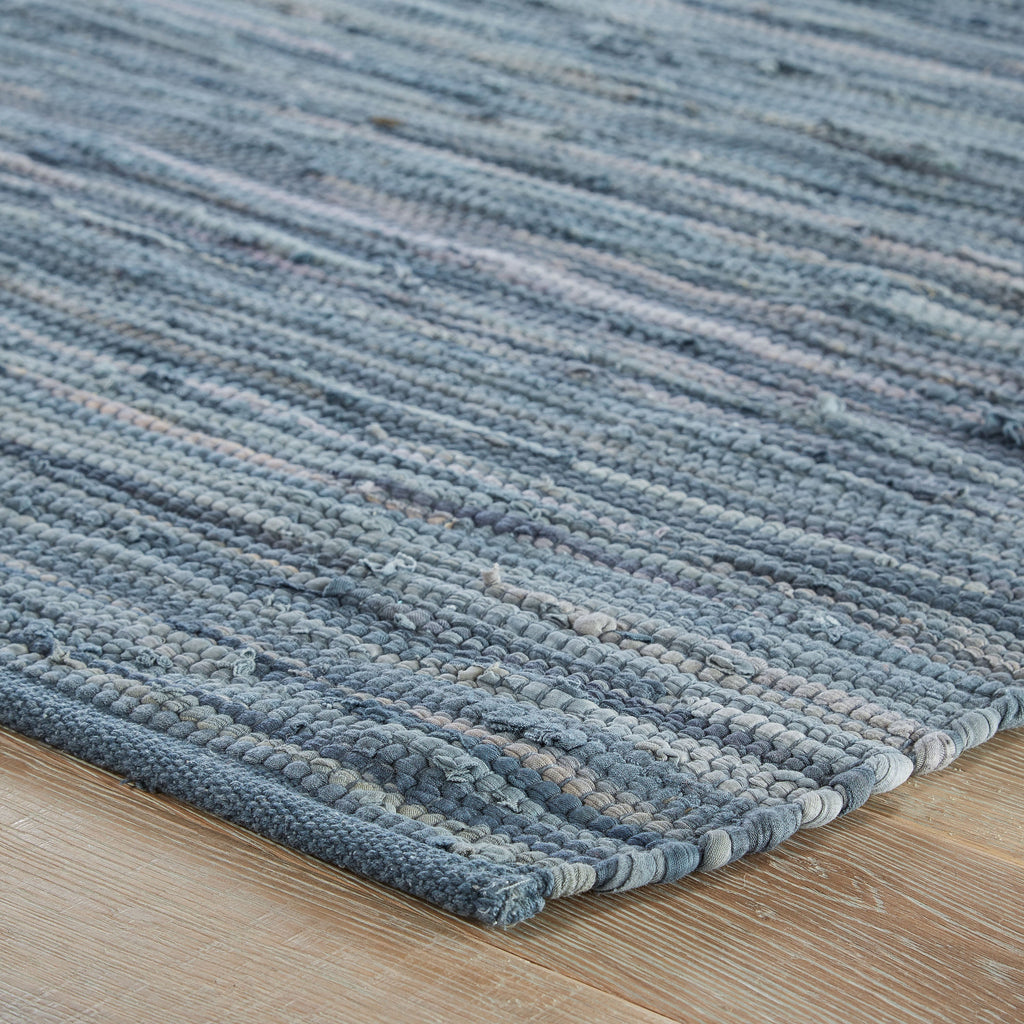 Raggedy Handmade Solid Blue Area Rug