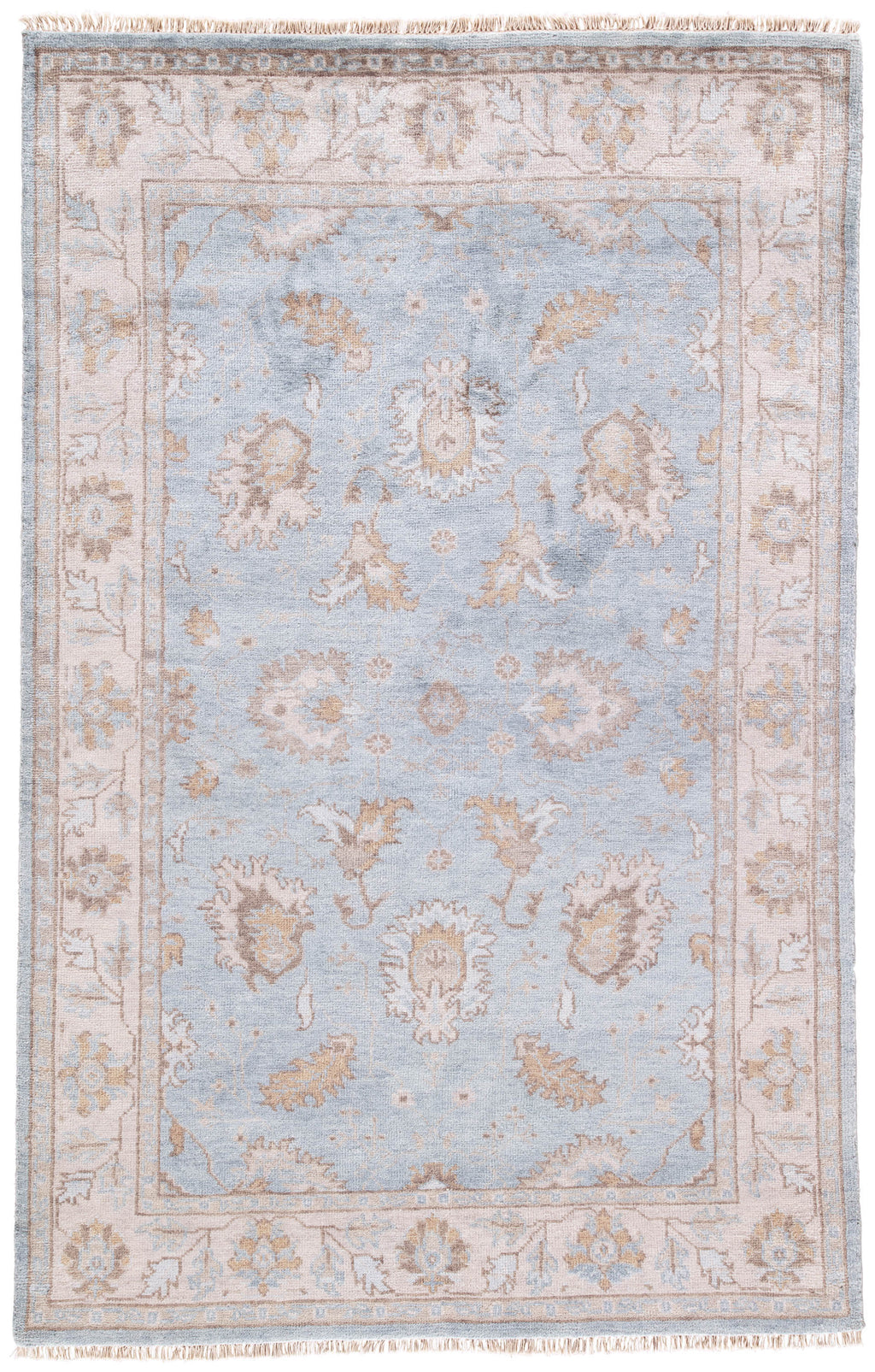 Geneva Floral Rug in Pumice Stone & Crockery design by Jaipur