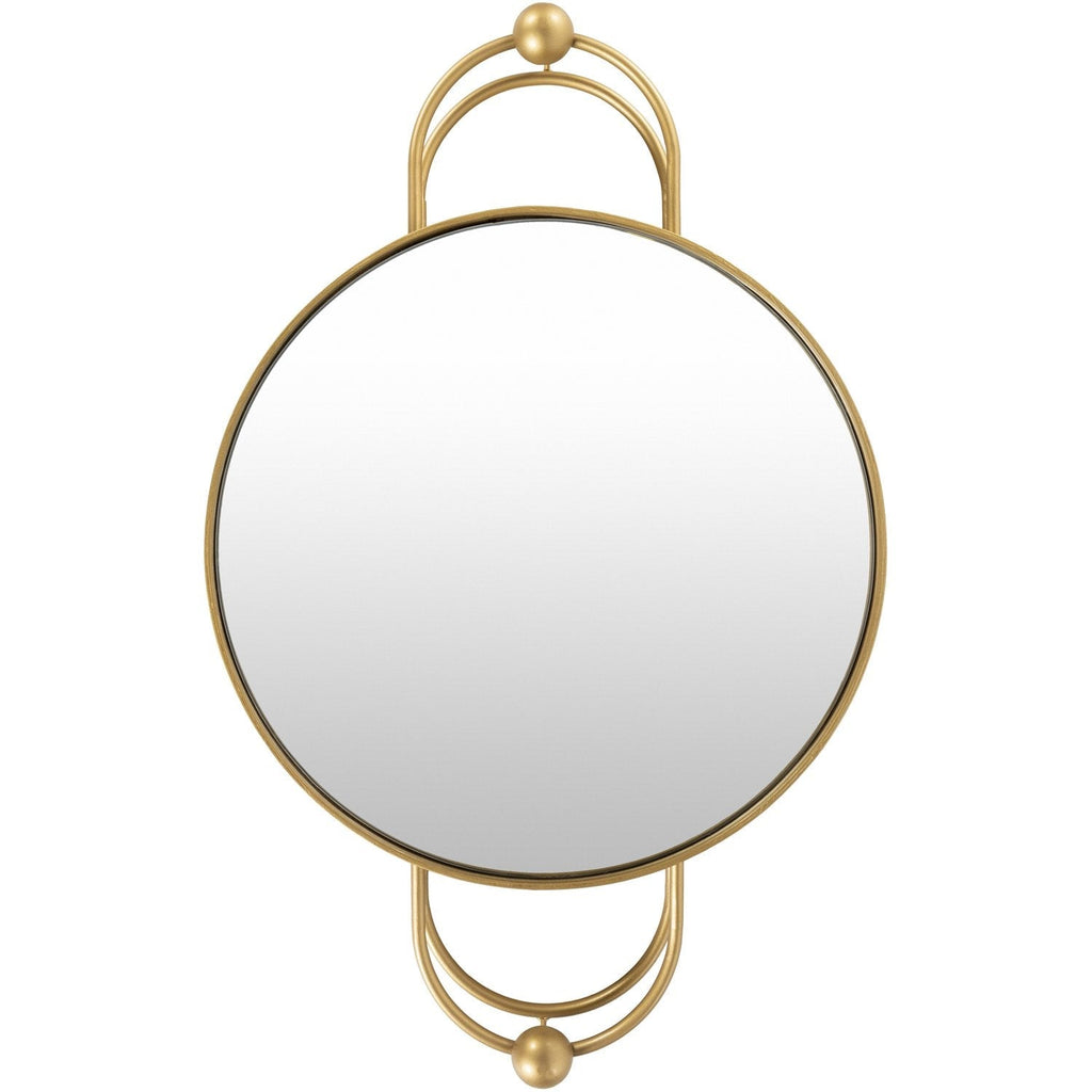 Caroline AOL-001 Round Mirror in Gold by Surya