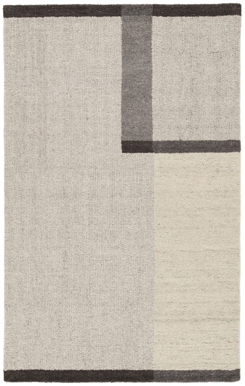 Capone Handmade Geometric Beige & Dark Gray Area Rug