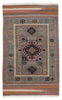 Asena Clovelly Reversible Hand Knotted Taupe & Multicolor Rug 1