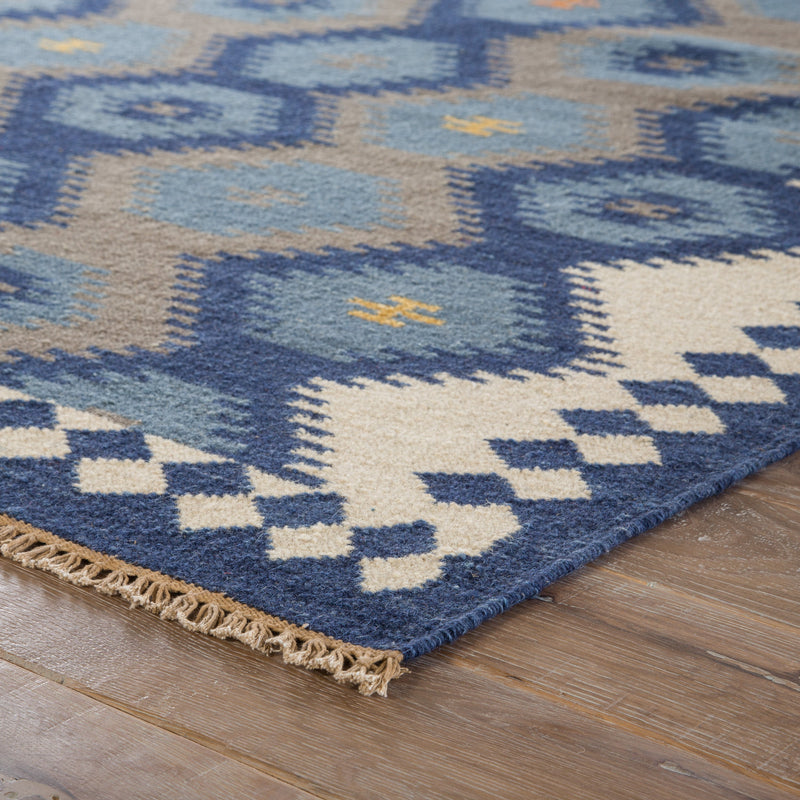 Zebulon Geometric Rug in Patriot Blue & Atmosphere design by Jaipur Living