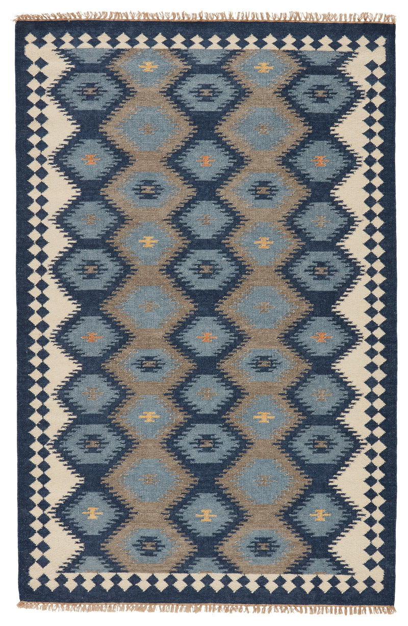 Zebulon Geometric Rug in Patriot Blue & Atmosphere design by Jaipur Living