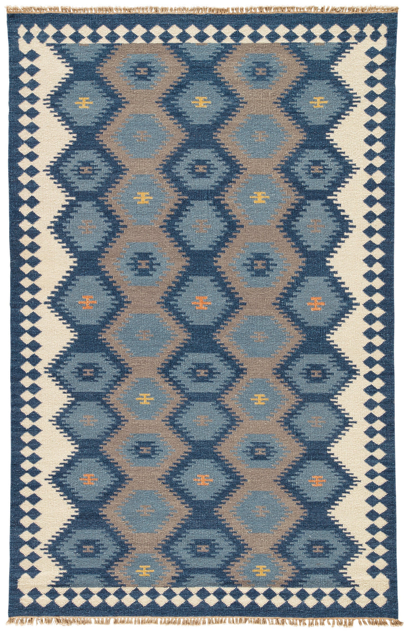 Zebulon Geometric Rug in Patriot Blue & Atmosphere design by Jaipur Living