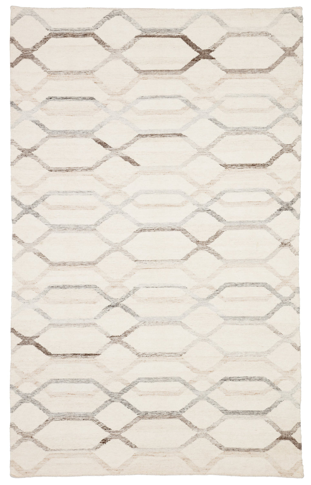 Laveer Handmade Trellis Ivory & Light Gray Area Rug