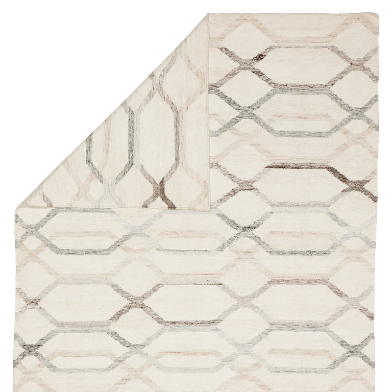 Laveer Handmade Trellis Ivory & Light Gray Area Rug