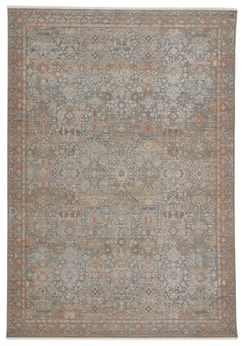 Hartlin Oriental Rug in Blue & Orange