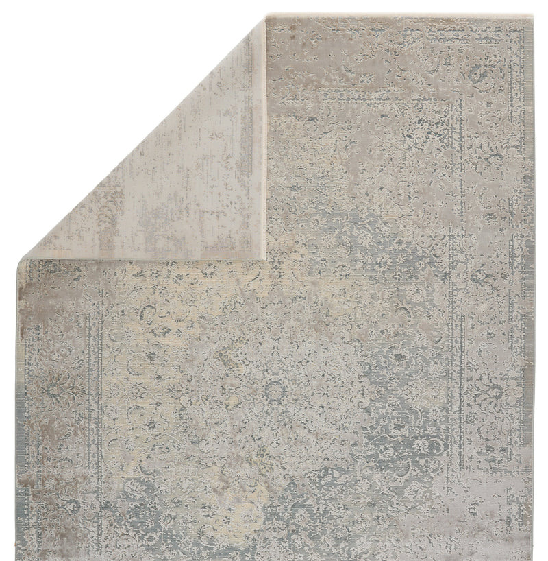 Alaina Medallion Rug in Gray & Cream