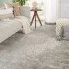 Alaina Medallion Rug in Gray & Cream