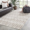 Sabot Hand-Knotted Geometric Ivory & Light Gray Area Rug