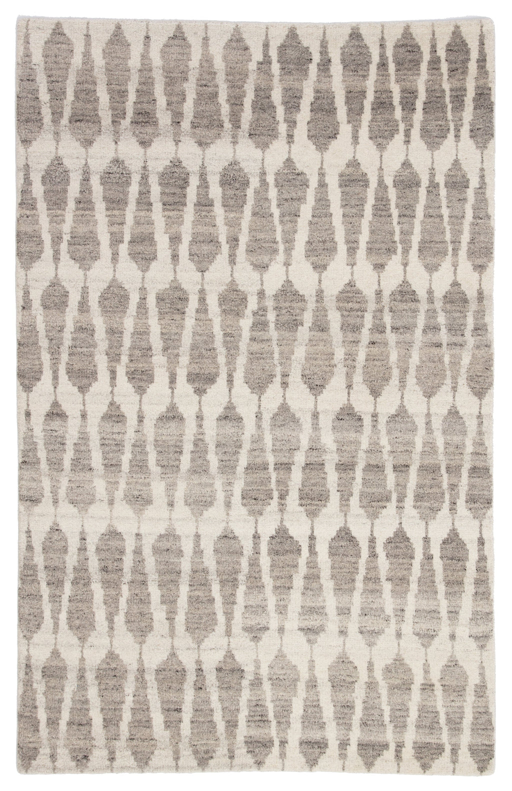 Sabot Hand-Knotted Geometric Ivory & Light Gray Area Rug