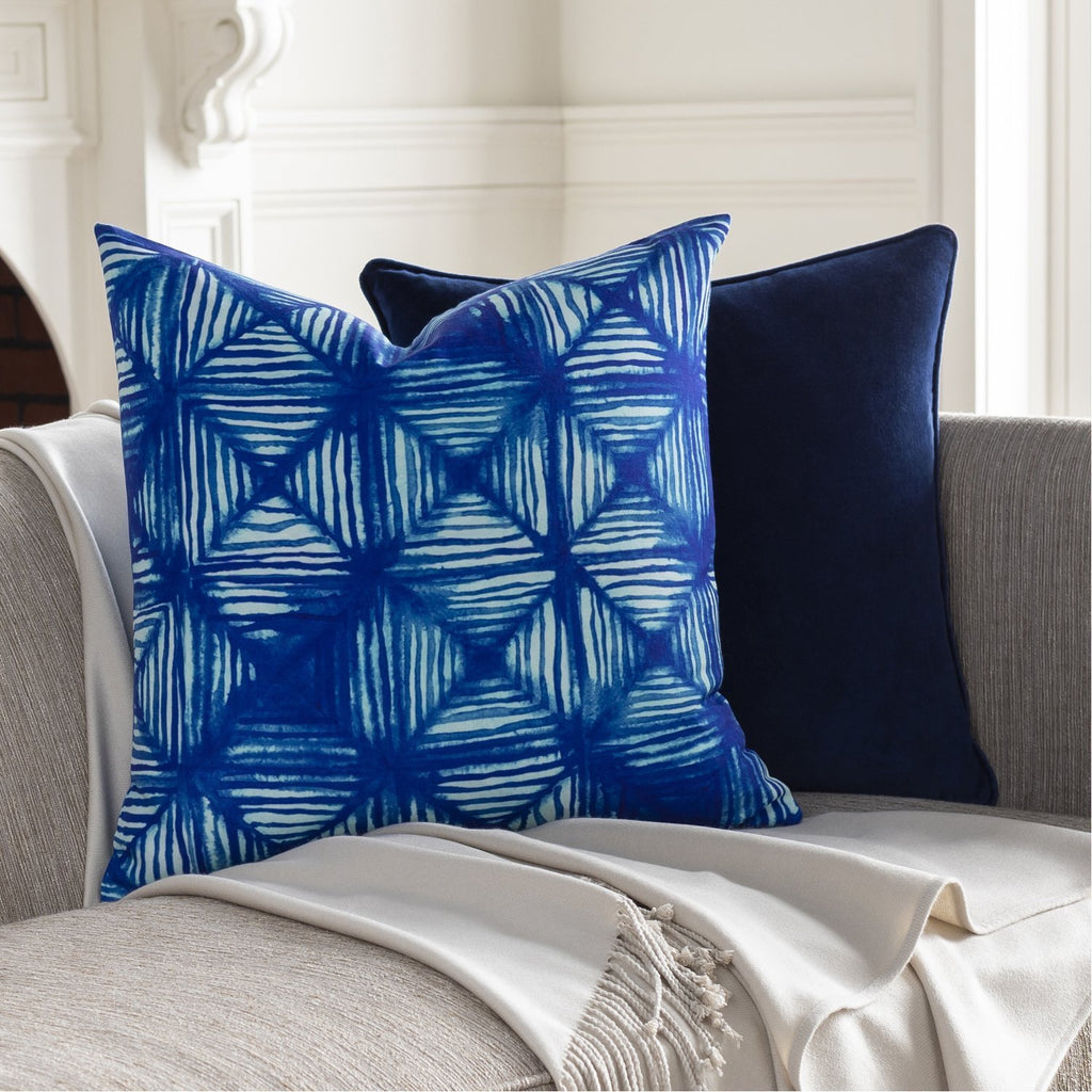 Azora AZO-001 Woven Square Pillow in Bright Blue & Sea Foam by Surya