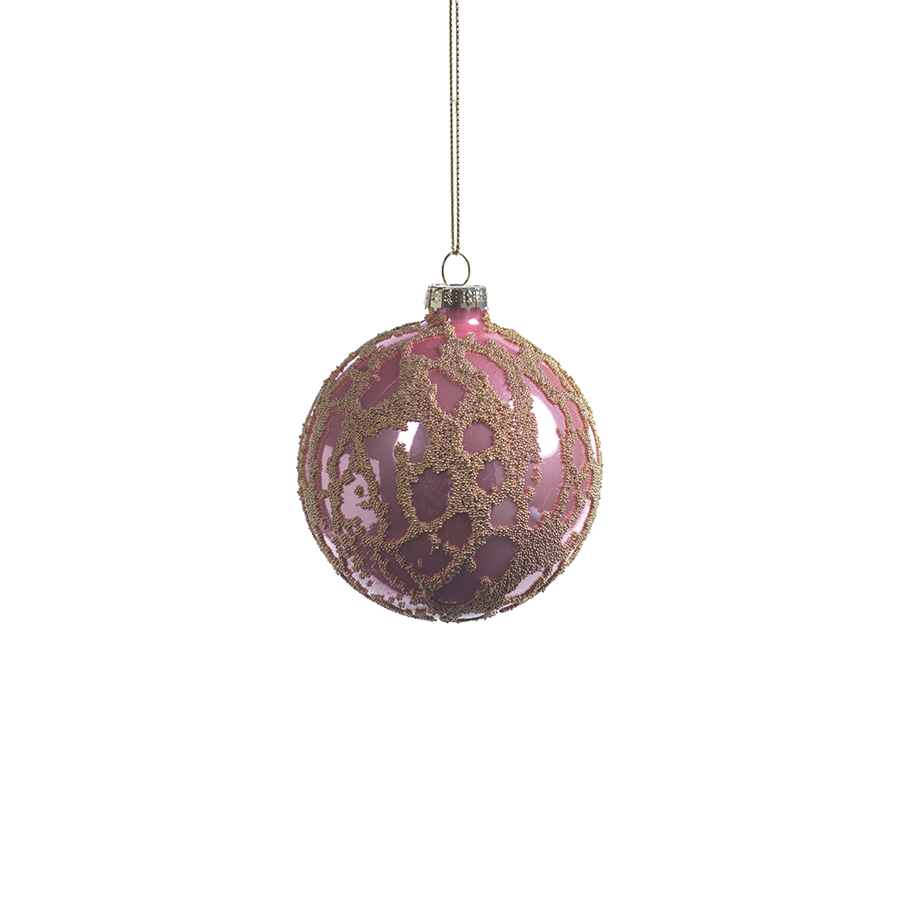 Abstract Beaded Hanging Pink Ball Ornament