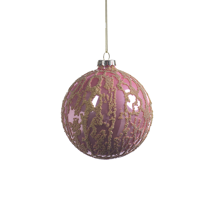 Abstract Beaded Hanging Pink Ball Ornament