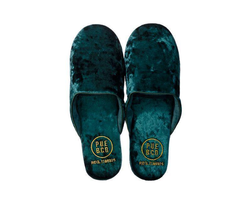 Velvet Slipper Large in Green