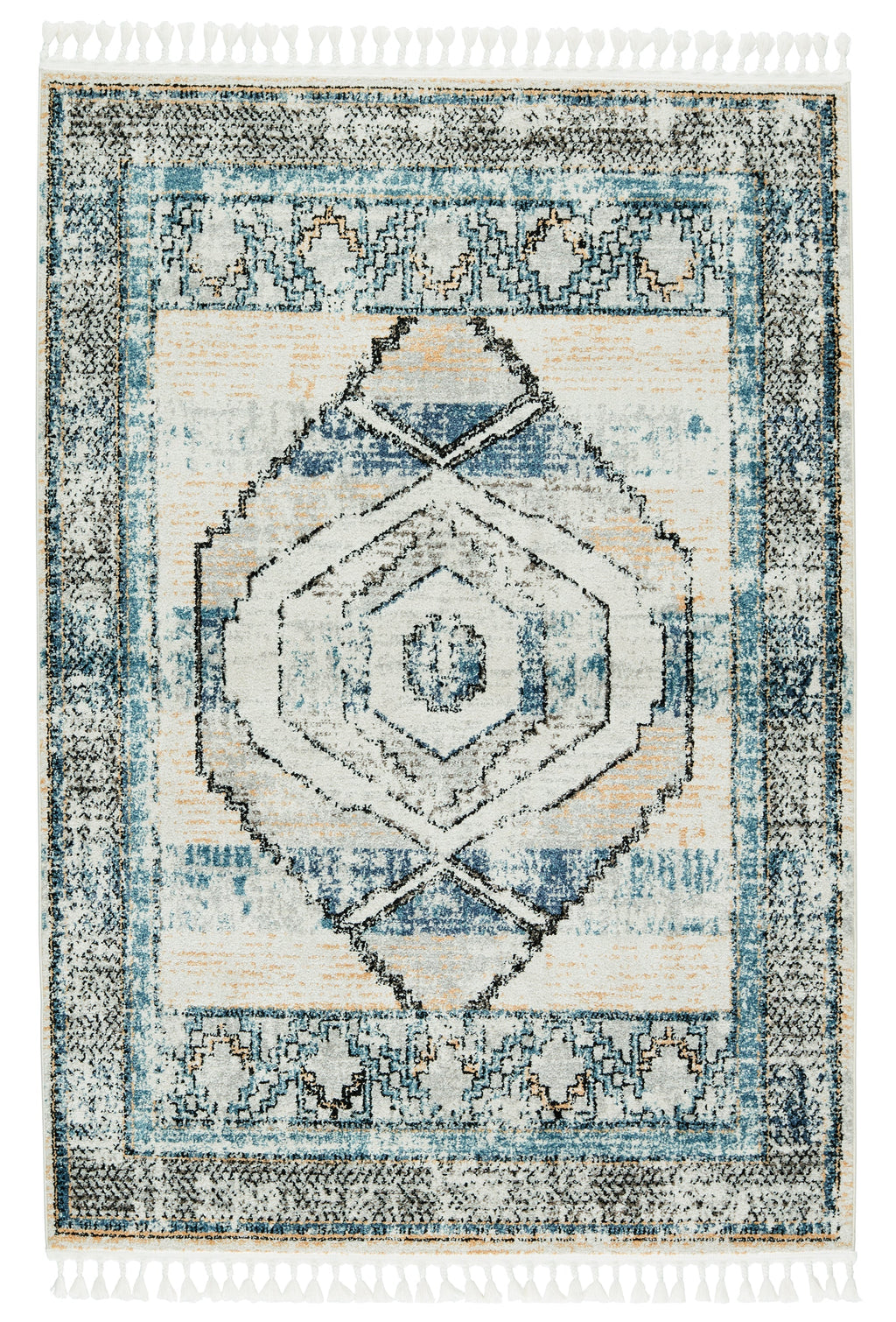 Bahia Samsun Blue & Light Orange Rug 1