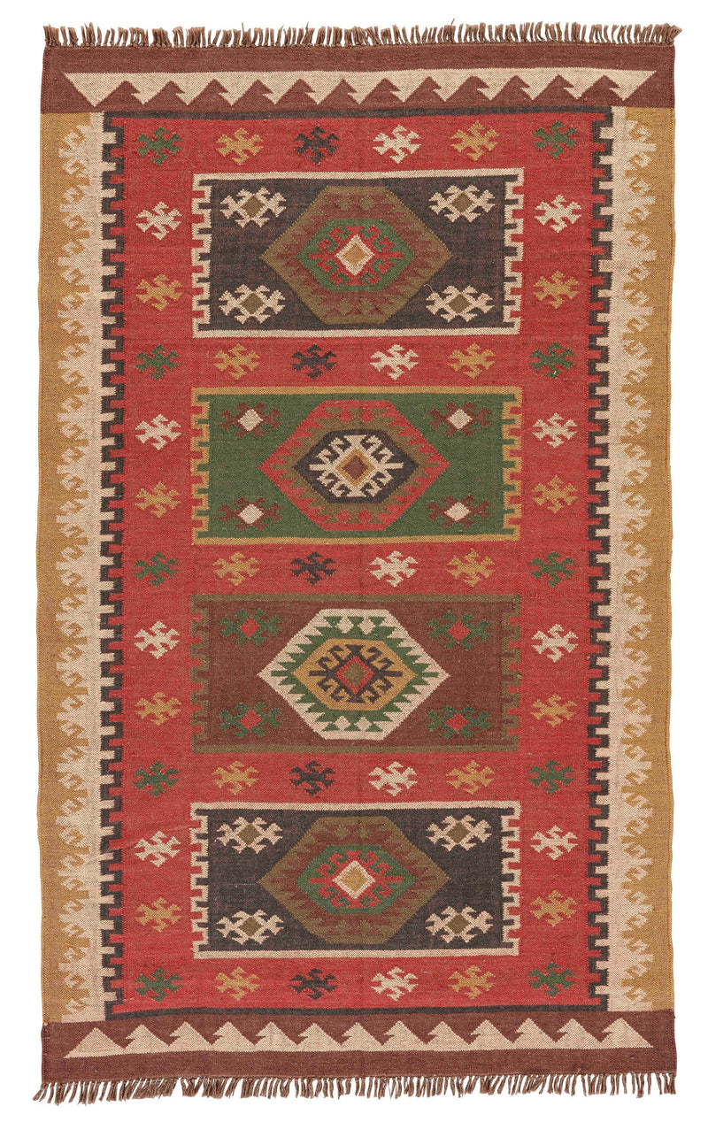 Amman Geometric Rug in Zinfandel & Wood Thrush design by Jaipur Living