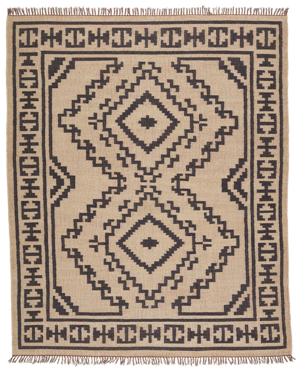 Jaima Handmade Tribal Rug in Beige & Black by Jaipur Living