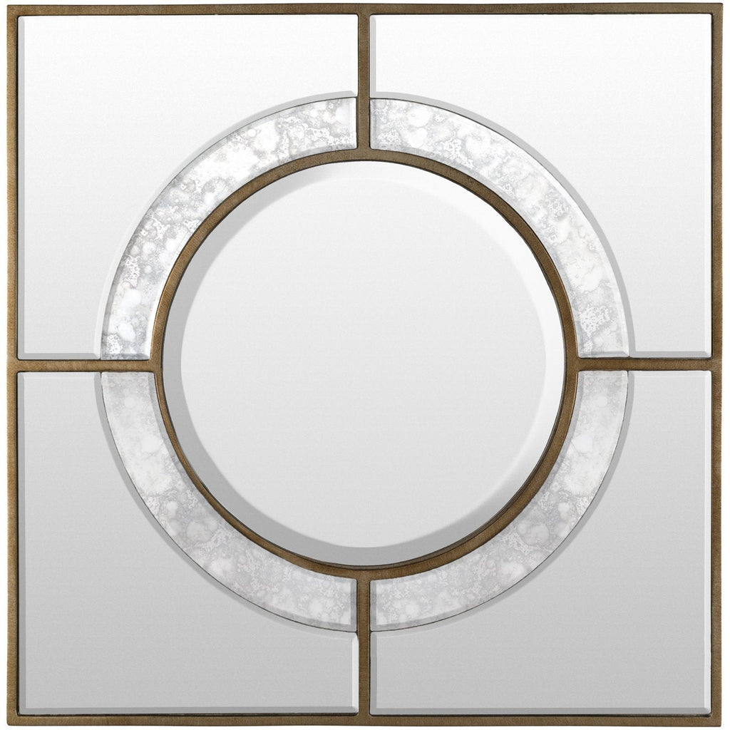 Bridgeport BGP-001 Square Mirror in Gold by Surya