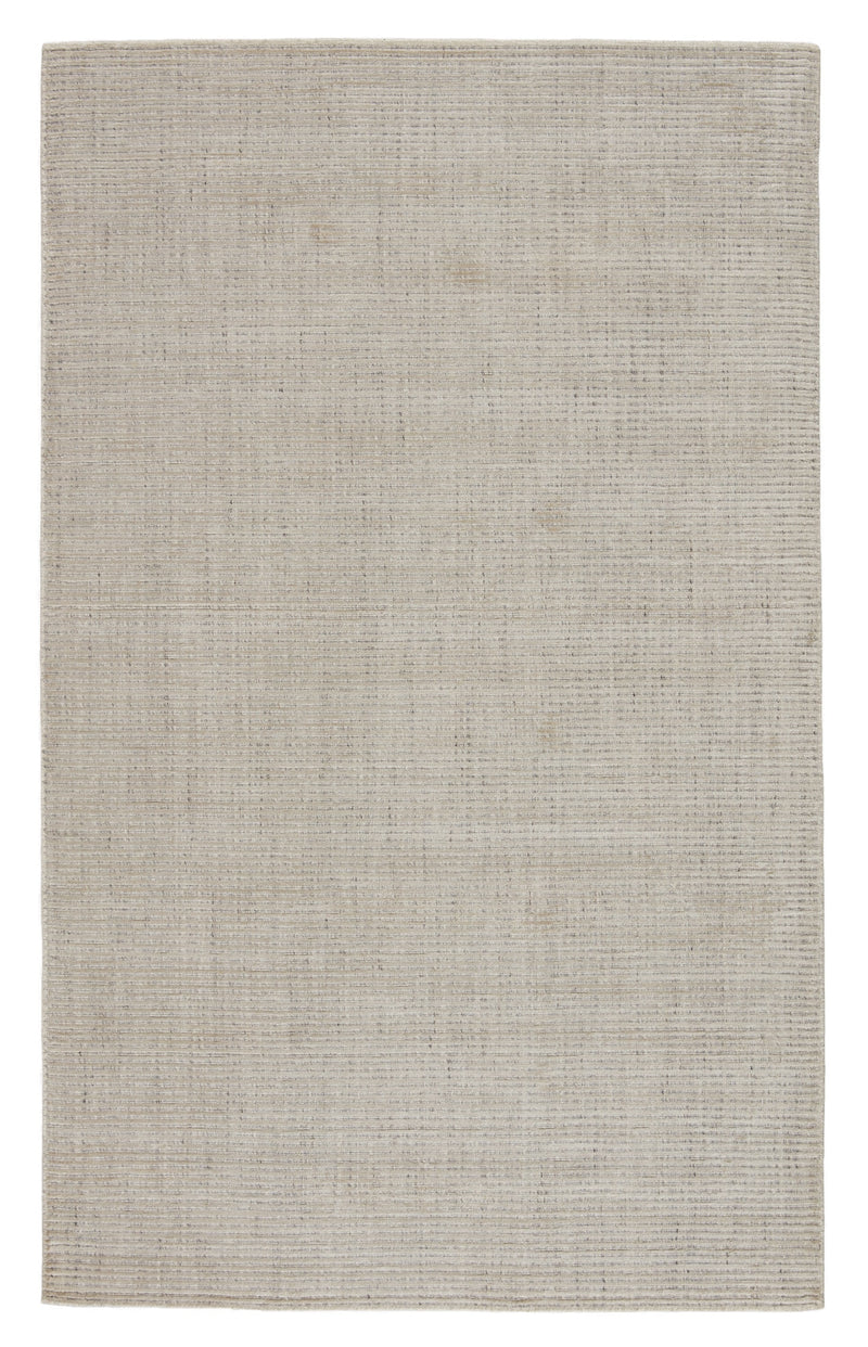 Basis Handmade Solid Ivory & Gray Area Rug