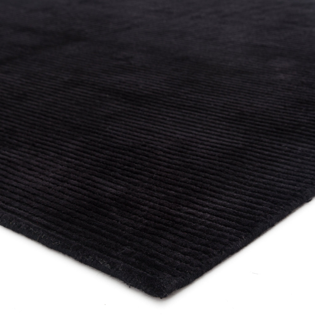 Basis Handmade Solid Black Area Rug